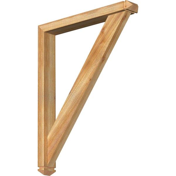 Ekena Millwork Traditional Arts and Crafts Rough Sawn Bracket w/ Offset Brace, Western Red Cedar, 4"W x 28"D x 36"H BKT0402X28X36TRA03RWR - main